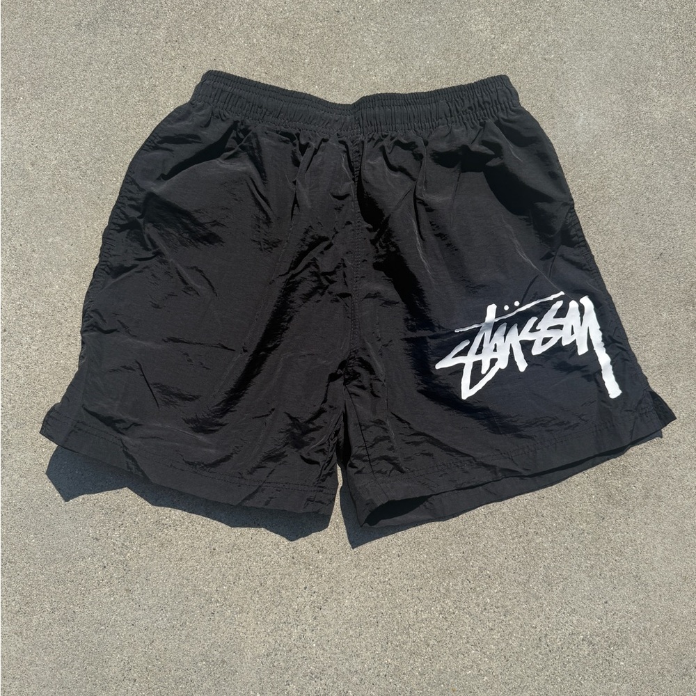 Stussy x Nike Black Shorts with White Graphic